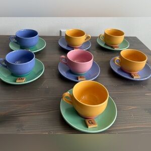 Vintage Lindt Stymeist Colorways 7 cups & saucers